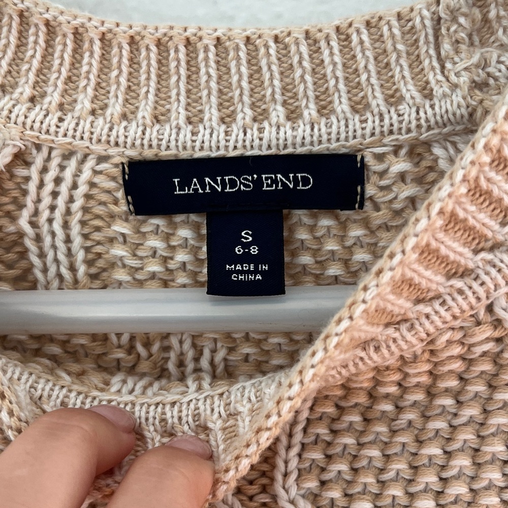 Lands Ends Women’s Elegant Beige Knit Sweater - Picture 3 of 3